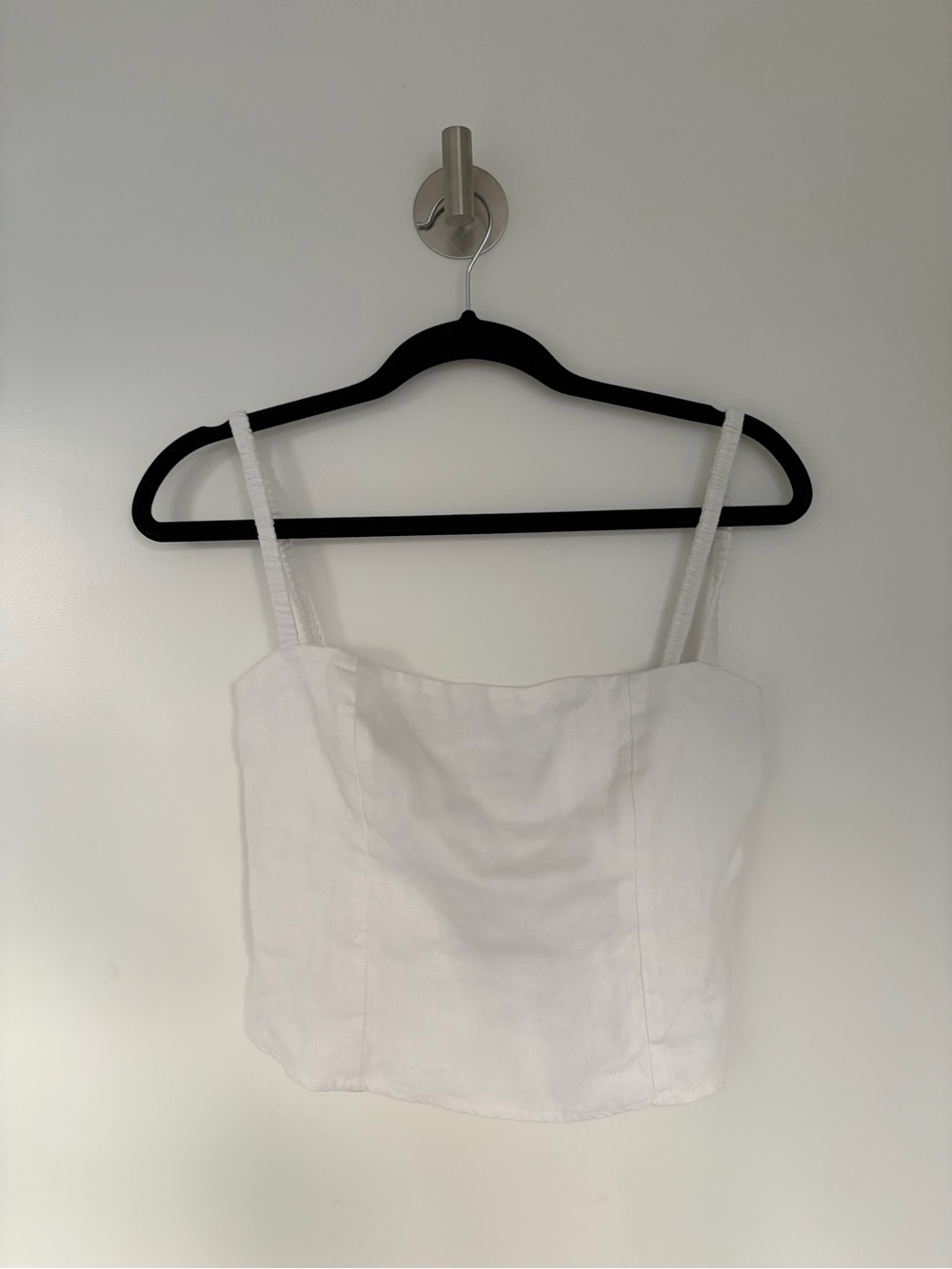 Reformation White Linen Open Back Cami Top - S